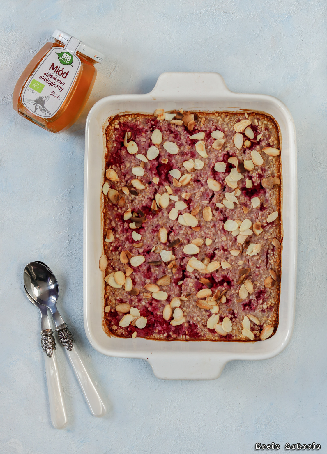 pieczona owsianka malinowa